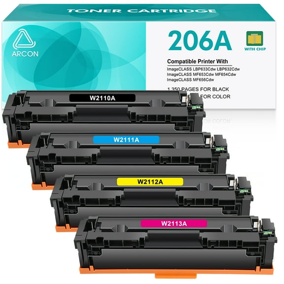 Arcon 206A Toner Cartridge 4 Pack 206X Replacement for HP 206A 206X Compatible with HP Color Laserj Pro MFP M283fdw M283cdw Color Laserj Pro M255dw Color Laserj Pro MFP M283 M255 Series