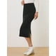 thumbnail image 2 of Falda Elegante para Mujer Falda Midi Unicolor Negro S, 2 of 6