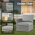 thumbnail image 5 of XIZZI Outdoor Patio 4-piece Wicker Rattan Furniture Set with Wood Burning Fire Pit,Grey, 5 of 10