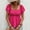 Hot Pink, variant on ECZHAW Womens Tops ,Women's Summer Peplum Tops Square Neck Ruffle Short Sleeve Blouse Smocked Top Dressy Casual Shirts