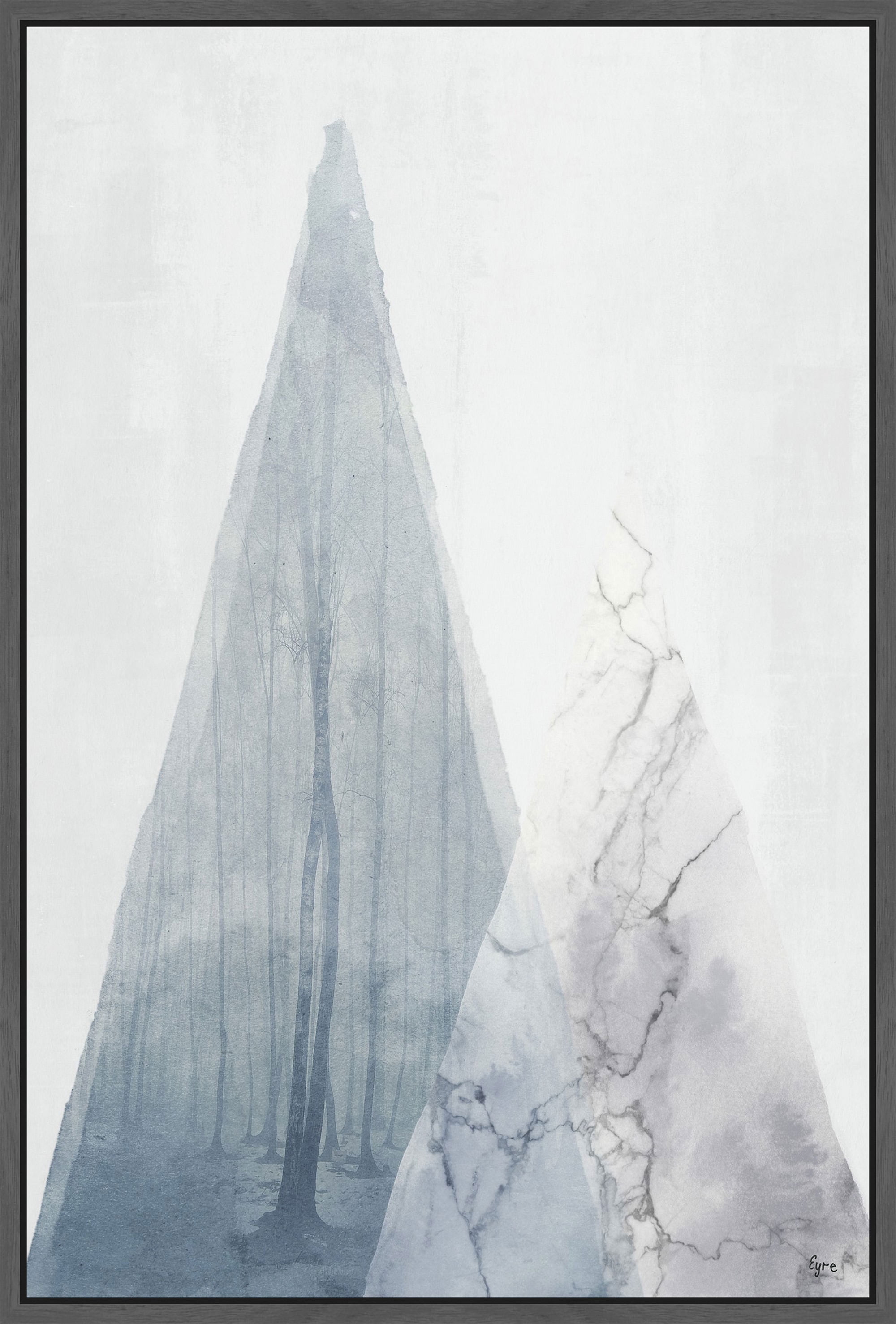 Marbled Forest Floater Framed Painting Print on Canvas