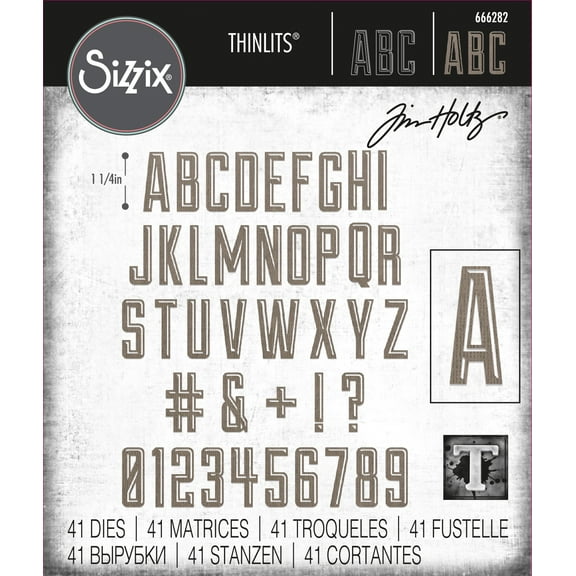 Sizzix Thinlits Dies By Tim Holtz 41/Pkg-Alphanumeric Emporium