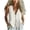White, variant on Staron Summer Women's Casual Linen Shirt V-Neck Short Sleeve Loose Blouse Vintage Fashion Button Down Top, Brown XL