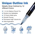 thumbnail image 5 of Shimmer Outline Markers, 24 Colors Double Line Metallic Pen Set Sparkle Self-Outline Doodle Marker Acrylic Marker Pen, 5 of 10