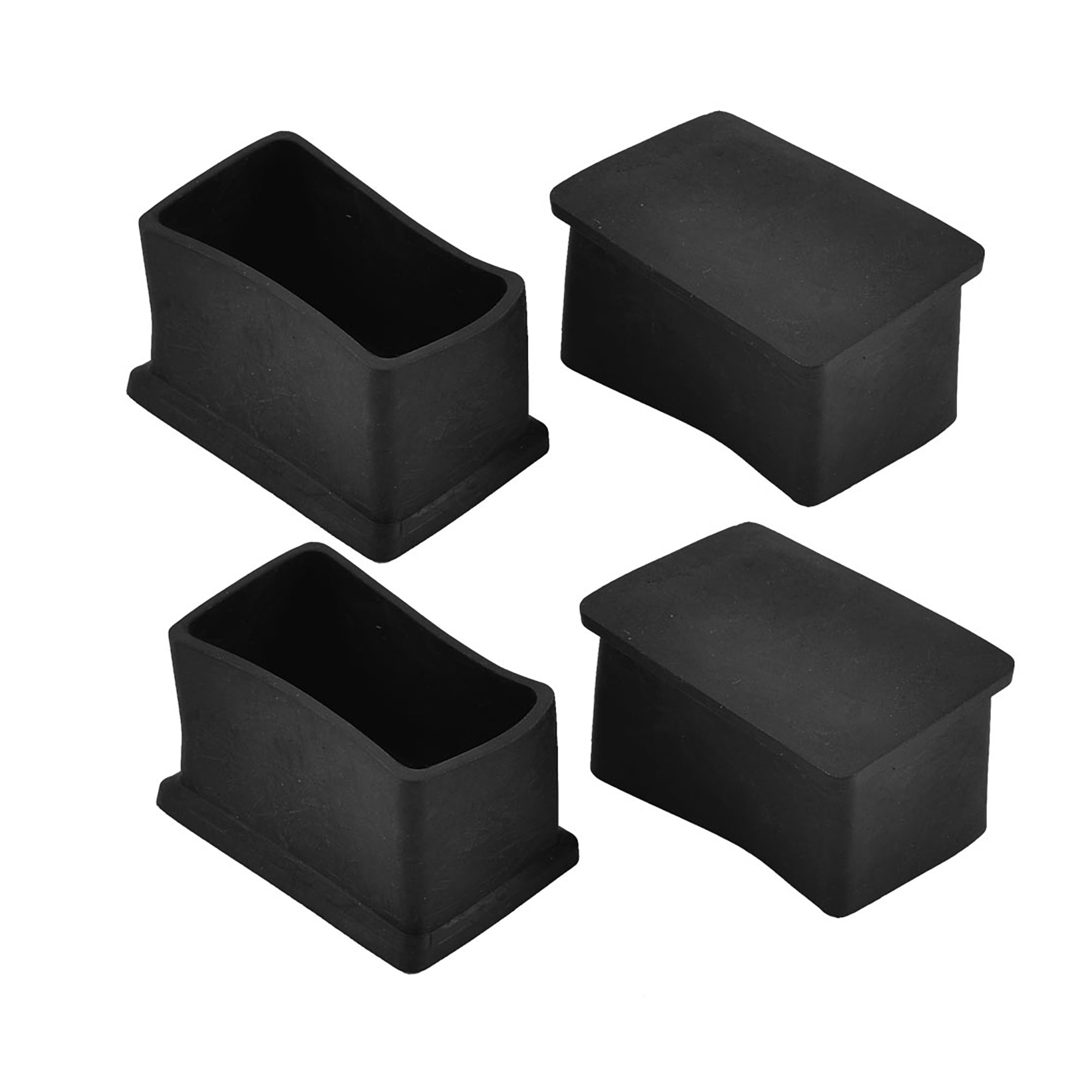 Uxcell 50x30mm Rubber Square Shaped Furniture Table Foot Cover Caps Black 4 Pack