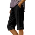 thumbnail image 2 of Only Moment Women's Drawstring Sweat Shorts Cotton Sport Shorts Summer Athletic Cycling Hiking Sports Shorts Womens Cargo Shorts Black,S, 2 of 4