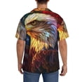 thumbnail image 3 of Fotbe Geometric American Bald Eagle Camisa Estampada de Manga Corta para Hombre, Casual de Verano, Estilo Playero, Sin Arrugas-XX-Large, 3 of 5