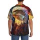 thumbnail image 3 of Balery Geometric American Bald Eagle Camisa Casual de Manga Corta con Botones para Hombre, Texturizada, Estilo Cubano, para Playa, Verano-XX-Large, 3 of 5