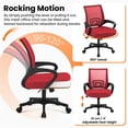 thumbnail image 3 of REKHH Mid-Back Mesh Office Chair Adjustable Ergonomic Computer Task Chair Swivel Rolling with Lumbar Support Armrest for Home Office Work Study,Red, 3 of 6