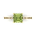 thumbnail image 2 of 2.7ct asscher cut green natural peridot 18k yellow gold Bridal Wedding Engagement Promise Anniversary Ring for Women size 6.25, 2 of 7