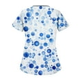 thumbnail image 3 of YDKZYMD Scrub Tops Sets for Women Flower Tie Dye Color Block Nurse Uniform Workwear with Pockets Scrubs Plus Size V Neck Short Sleeve Scrub Tops Petite Jogger Graphic Scrub Shirt Blue 4XL, 3 of 3