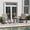 Brown, variant on Merrick Lane Brevyn 3 Piece Outdoor Bistro Set with Flex Comfort Rocking Chairs and Steel Framed Glass Top Table, Black/Black