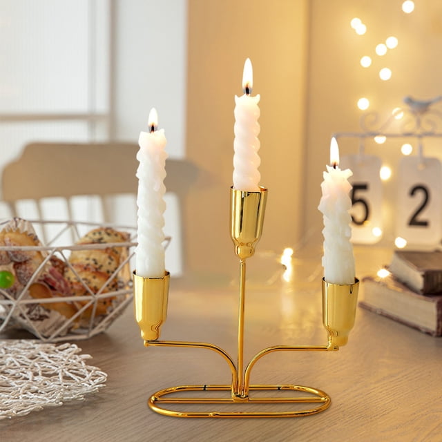 Candelabros de metal de hierro Mesas de comedor Utensilios para velas Adornos decorativos Candelabro de hierro