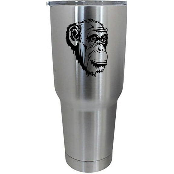 Chimpanzee Face Zoo Animal Themed Etched 30oz Stainless Steel Tumbler