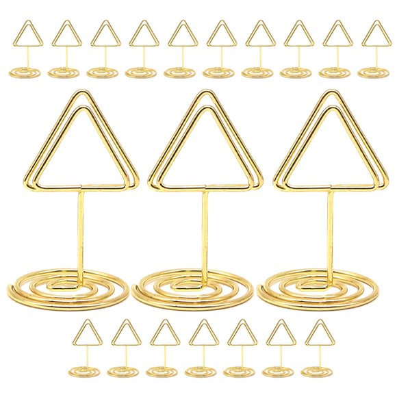 BESTYASH 20Ud Soportes Triangulares Dorados Para Tarjetas De Metal Elegante Para