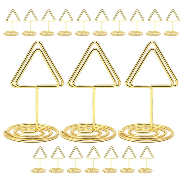 BESTYASH 20Ud Soportes Triangulares Dorados Para Tarjetas De Metal Elegante Para