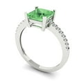 thumbnail image 2 of Solitaire with Accents Engagement Ring for Women - 1.62ct Simulated Green Diamond in 14K White Gold Promise Ring, 2 of 5
