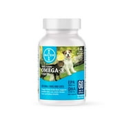BAYER HEALTHCARE Bayer Free Form Snip Tips Gel Capsules, Omega-3 Fish Oil, Fatty Acids for Cardiovascular, Joint, Cognitive, Kidney, Ocular Health, Dogs with High Levels of EPA and DHA Small Dogs/Cats, 60 count