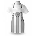 thumbnail image 3 of Pillar Apron Antique Theme Column Capitals Illustration Ancient Style Architecture Pattern, Unisex Kitchen Bib Apron with Adjustable Neck for Cooking Baking Gardening, Black and White, by Ambesonne, 3 of 3