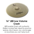 thumbnail image 4 of Set de platillos Zildjian L80 Low Volume LV468 Hi-Hats de 14 pulgadas + 16 pulgadas+ 18 pulgadas Crash Ride, 4 of 5