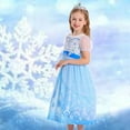 thumbnail image 4 of Jurebecia Girls Snow Queen Dress Princess Costume Halloween Birthday Party Dresses up for Toddler Girl Kids 8t (7-8Years), 4 of 12