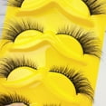 thumbnail image 2 of Fega Eyelashes Natural Artificial Mink Eyelashes Slim False Eyelashes 5 Pairs, 2 of 4
