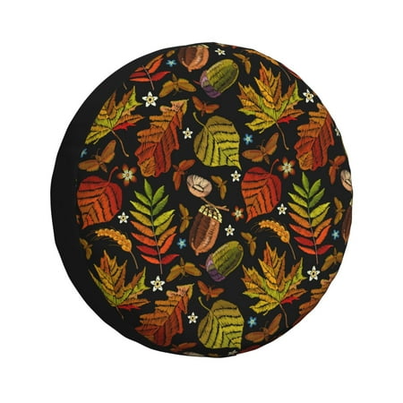 Zeuib Vintage Autumn Plants Butterfly Tire Cover Wheel Cover Spare Tire Cover Anti-UV Waterproof spare tire cover for Trailers RV Truck and Camper-16 inch