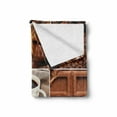 thumbnail image 2 of Brown Soft Flannel Fleece Blanket, Coffee and Chocolate Tasty Collage Beans Mugs Snacks Pastries Espresso Cocoa Composition, Cozy Plush for Indoor and Outdoor Use, 60" x 80", Brown, by Ambesonne, 2 of 6