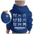 thumbnail image 3 of SonxaHe Toddler Girls Hooded Sweatshirts Bow Prints Long Sleeve Oversized Casual Winter Pullover Hoodie Blue,Sized 4-5, 3 of 4