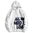 thumbnail image 4 of NinXxx Women's Winter Lined Hoodie Streetwear Sweatshirt Cold Weather White L, 4 of 5