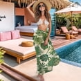 thumbnail image 3 of Yuyamidu Sarong Coverups for Women Tropical Palm Leaves Chiffon Sheer Bathing Suit Cover Up Long Summer Swimwear Bikini Wrap, 3 of 7