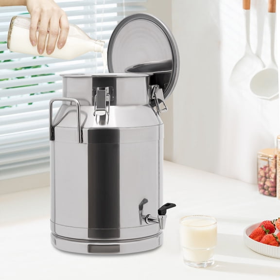 30L Milk Jug Wine Pail Bucket Stainless Steel Oil Milk Can Container 7.93 Gallon