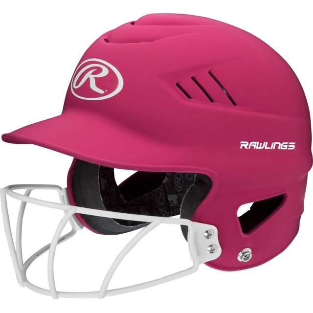 Casco Deportivo Rawlings COOLFLO HIGHLIGHTER con Protector Facial Mate Rosa