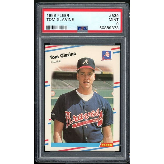 Tom Glavine Rookie Card 1988 Fleer #539 PSA 9