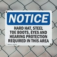 thumbnail image 5 of (2 Pack) Hard Hat Steel Toe Boots Eye And Hearing OSHA Notice Sign 14 Inch X 10 Inch Plastic Sign, Weather Resistant, UV Protected for Workplace, Business, and Construction Site, Made, 5 of 8