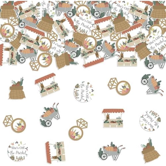 200pcs Farmers Market Bridal Shower Confetti Bachelorette Party Decorations She's Off the Market Bridal Showers Confettis Engagement Confettis Wedding Table Confetti for Bridal Shower Party Supplies