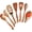 Colorful Spoon-7pcs, variant on 7 count Pakkawood Kitchen Utensils Set for Cooking, Wooden Spoons for Cooking, Safe , Non-Stick, Wooden Utensil for Cooking,Wooden Cookware Set, Housewarming Kitchen Gifts, Green