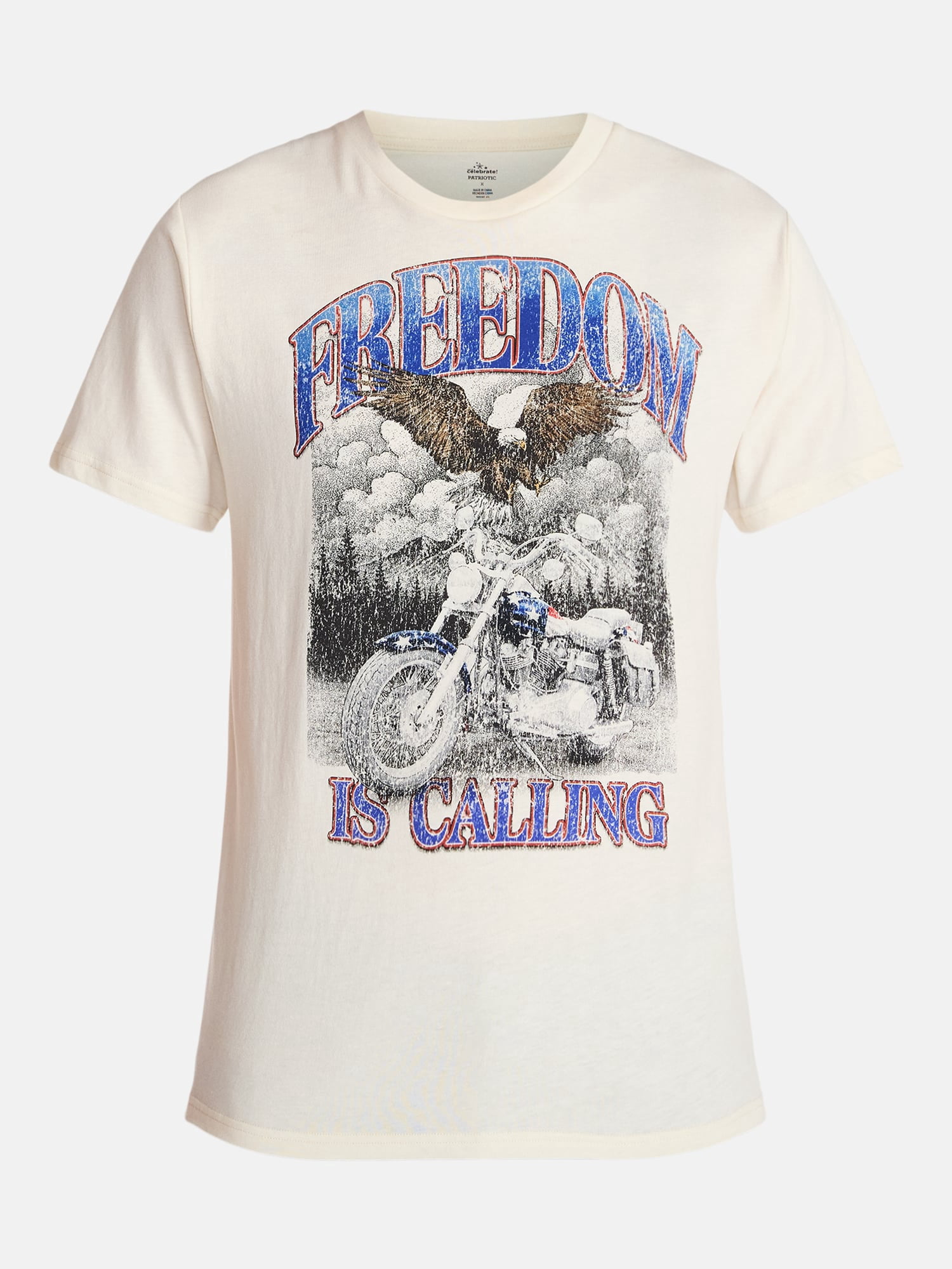 Americana Men's and Big Men's Built Bike Tough Graphic Tee Shirt from Way to Celebrate, Sizes XS-3XLT