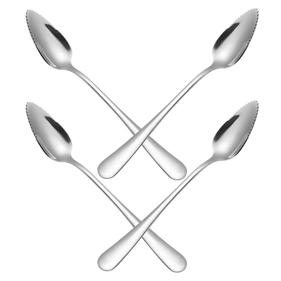 BPPEG 4pcs Stainless Steel Baby Feeding Spoons Set for Toddlers Home Use Silver Fruit Puree Scraping Utensils