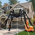 thumbnail image 6 of Joyfy Halloween Decorations Outdoor,59'' Giant Spider with 400 sqft Spider Web Fake Spiders with Triangular Huge Spiders Web for Indoor Outdoor Halloween Decorations Yard Haunted House Decor, 6 of 8