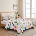 thumbnail image 5 of Twin Quilt Set 68''x86'', Colorful Leaves Lightweight Summer Bedspread Coverlet Set with 2 Pillow Shams, Modern Boho Painting Plant Branch Breathable All Season Quilt Bedding for Dorm/Bedroom, 5 of 9