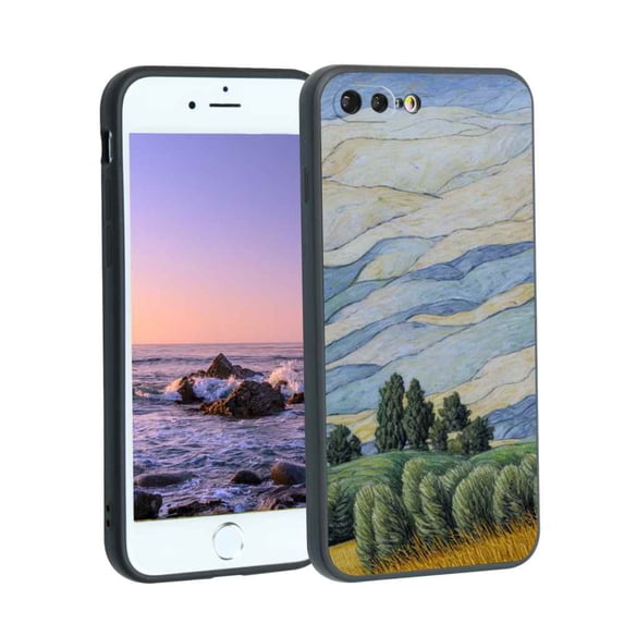 Compatible with iPhone 8 Plus Phone Case, Wheat-Field-with-Cypresses-7-2 Case Men Women, Flexible Silicone Shockproof Case for iPhone 8 Plus