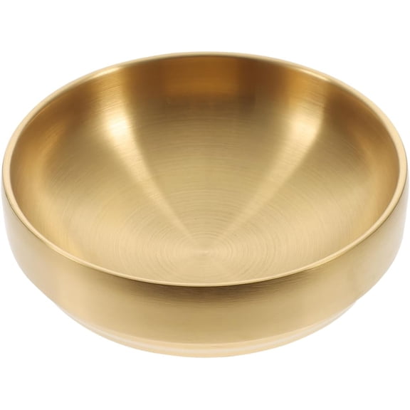 Stainless Steel Bowls 34oz - Large Gold Serving Bowl, Kitchen Decorative Golden Bowl for Salad, Mixing, Soup, Pasta, Fruit, Baking, Cereal, Desserts, Dishwasher Safe, 7.5 x 6.5 inch