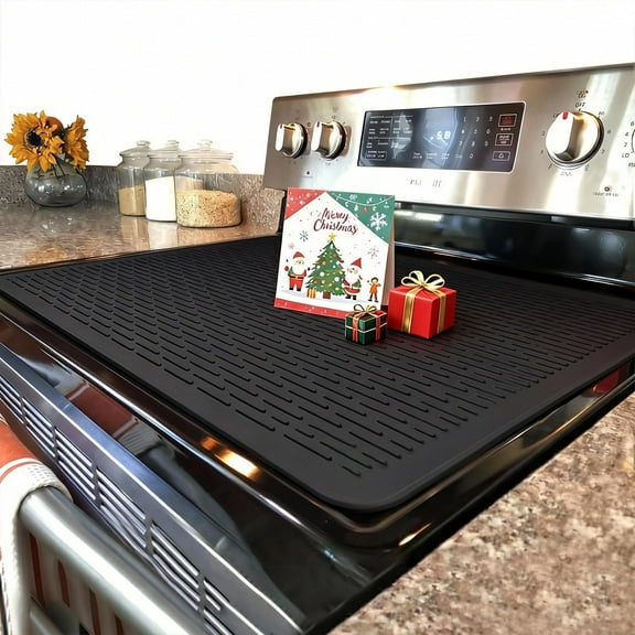 Asunby Stove Top Covers for Electric Stove,28 x 20 inches Silicone Stove Mat, Dish Draining Mat for Kitchen Countertop, Non-slip Stove Mat, Heat Insulation Mat