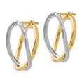 thumbnail image 4 of FB Jewels 14K Two Tone Gold Polished Versatile Post Earrings, 4 of 5