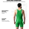 thumbnail image 3 of Exxact Sports Men's Wrestling Singlet, High Performance Powerlifting Singlet Wrestling Singlets for Men - (Green, A3XL), 3 of 7