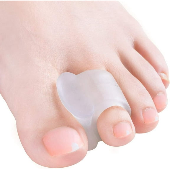 Welnove - 10 Pack Toe Separators Gel Toe Spacers Bunion Corrector（1st/2nd Toe) and Spreader for Bunions, Overlapping Toes and Drift Pain Relief Pads - Clear