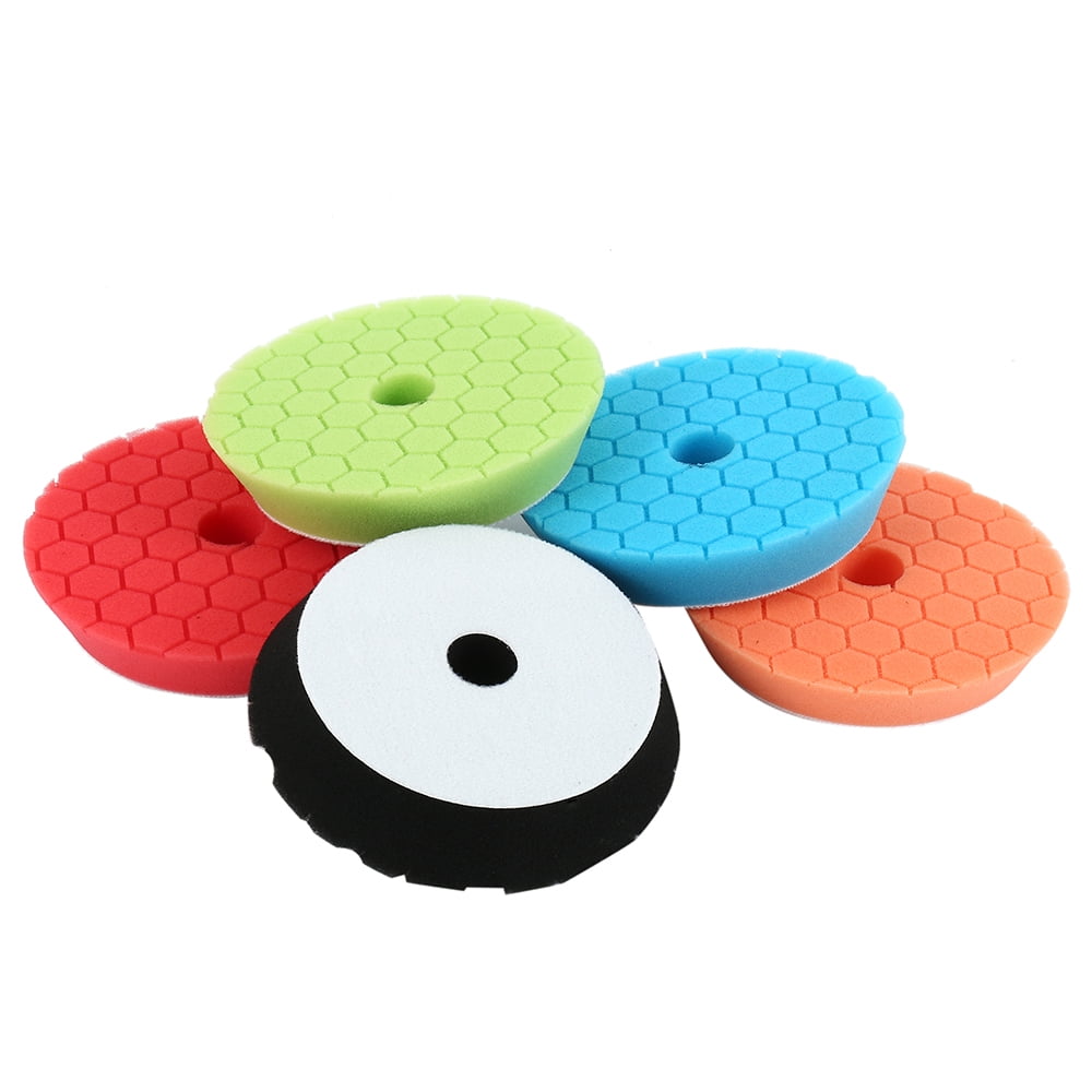Blue Polish Pad Buffing Polishing Pads SPTA 3Pcs 6.5 Inch Face for 6 Inch 150mm Backing Plate Compound Buffing Sponge Pads for Car Buffer Polisher Compounding Polishing and Waxing -FPTSS6B-3 