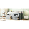 thumbnail image 4 of Twin Size Loft Bed In Gray With 4 Drawer Construction, Cabinet, Shelves - Strong & Space Saving Concept 4 Organization, Along Solution, 4 of 6
