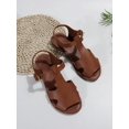 thumbnail image 3 of Women Cut Out Ankle Strap Sandals, Elegant Summer Flat Sandals, 3 of 4